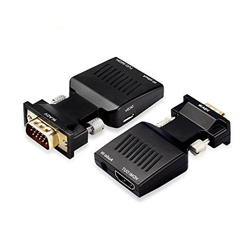 TUKUYU-PROMO Adapter Converter HDMI Female to VGA Male 1080P Audio Port