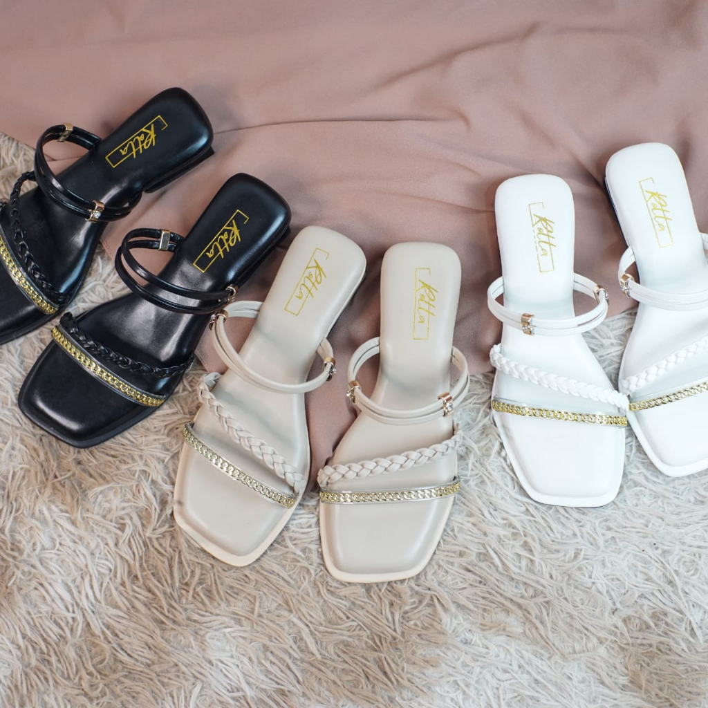 Rolla APRILIA Sandal Heels Wanita Hak 3 Cm Sendal Wanita