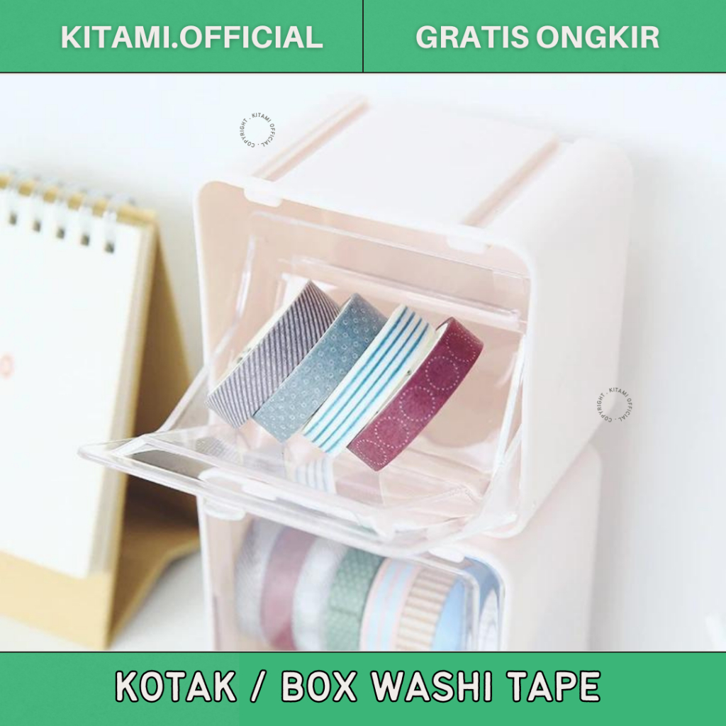 KOTAK BOX WASHI TAPE DESK ORGANIZER AESTHETIC PUTIH