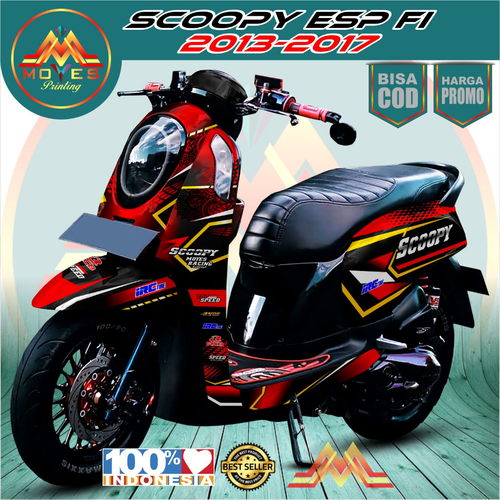 Promo ( COD ) Decal Stiker Honda Scoopy Full Body . Scoopy 2013- 2017 Racing Custom Stiker Scoopy Ta
