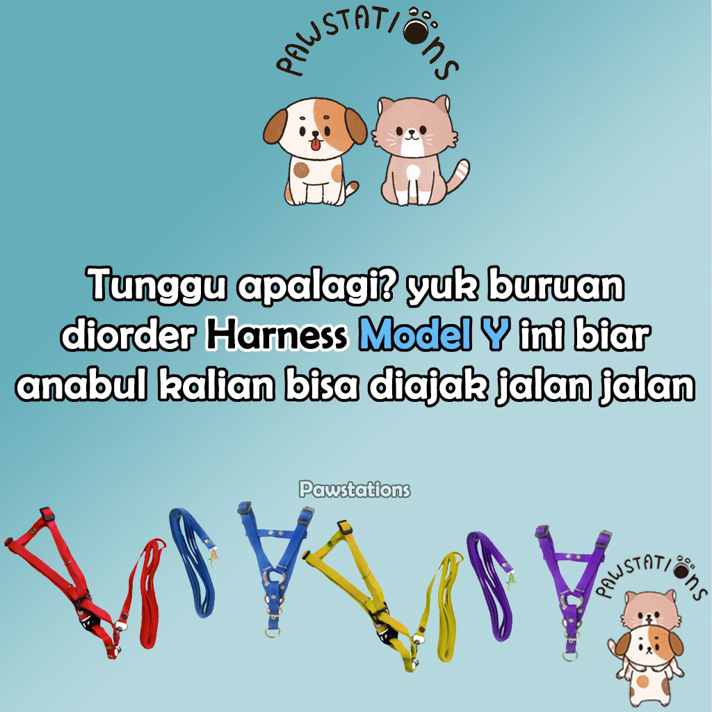 Harnes Kucing Harnes Anjing Tali Tuntun Kucing dan Anjing Model Y