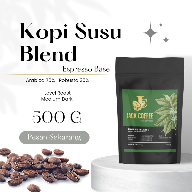 

JACK COFFEE Biji Kopi House Blend 500 gram 70% Arabika 30% Robusta