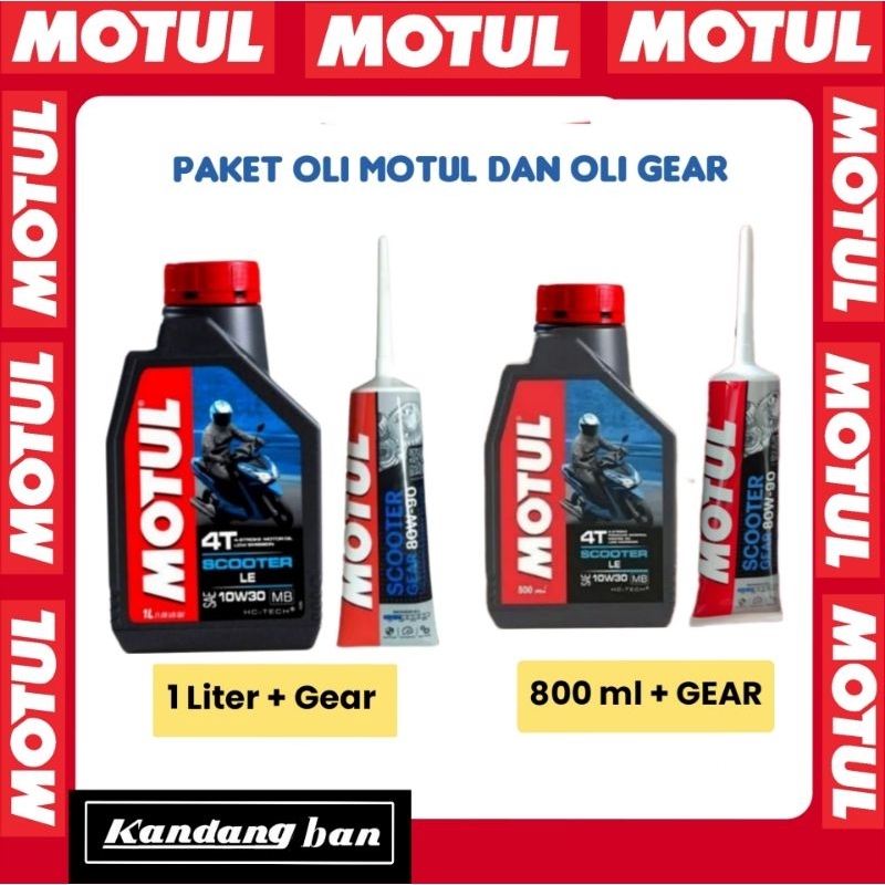 PAKET OLI MATIC MOTUL SCOOTER LE 10W-30 ( 0.8 L ) (1 LITER) UNTUK SEMUA MATIC, HONDA, YAMAHA, SUZUKI,DLL