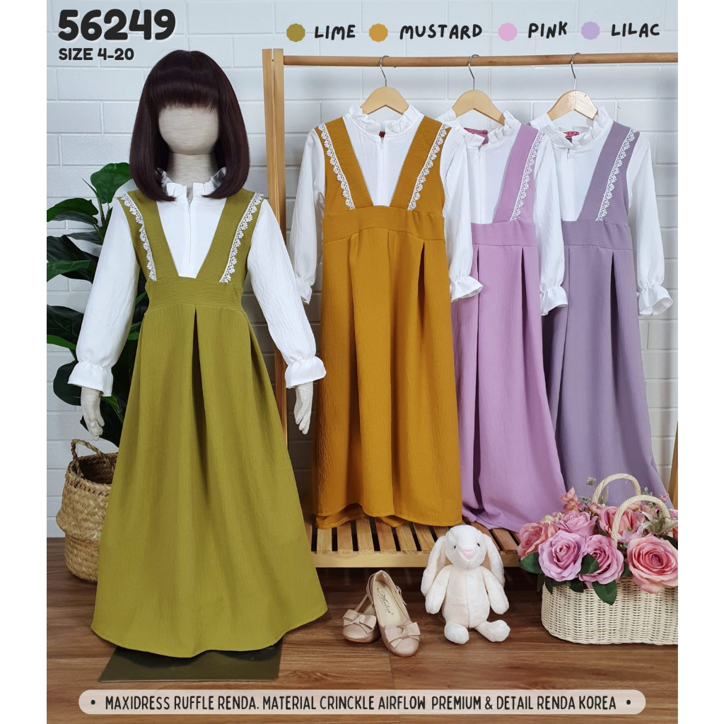 GROSIR 3pcs Maxi Dress CATHERINE KIDS 468 (4-6th)