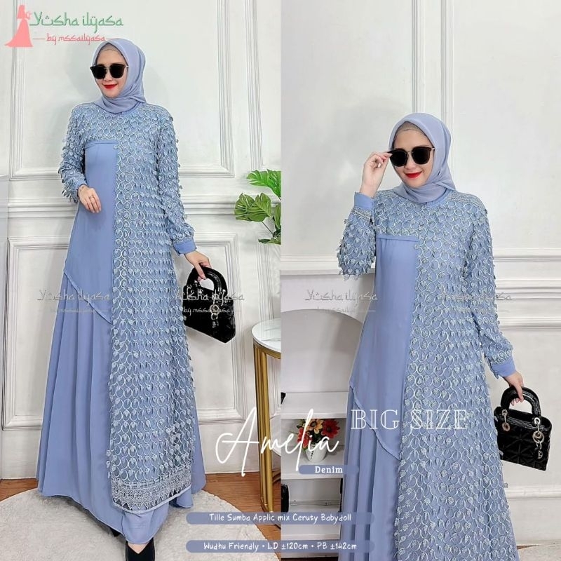 GAMIS DRESS WANITA BIG SIZE original produk by YUSHA ILYASA