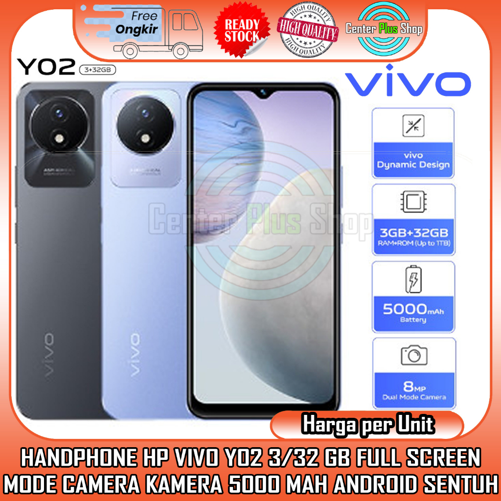 Hp Vivo Y02 3gb 32gb 5000 Mah (Typ) 6.51 Inch Ram 3gb Rom 32 Internal Smarthpone Baru Original Ori H