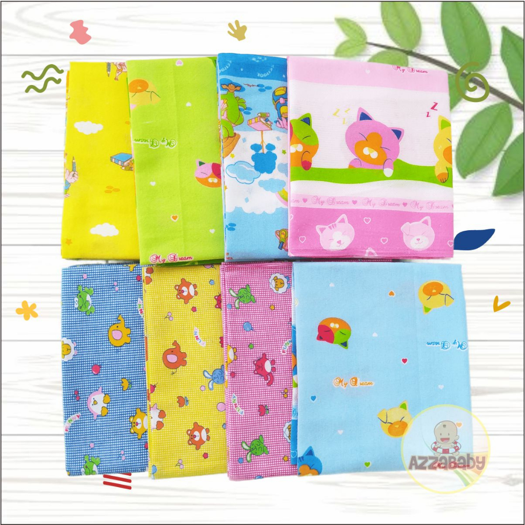 1 LUSIN / 12 BEDONG BAYI - PERNEL BAYI 110 x 90 - BAHAN KATUN FLANEL LEMBUT MOTIF LUCU MURAH MERIAH