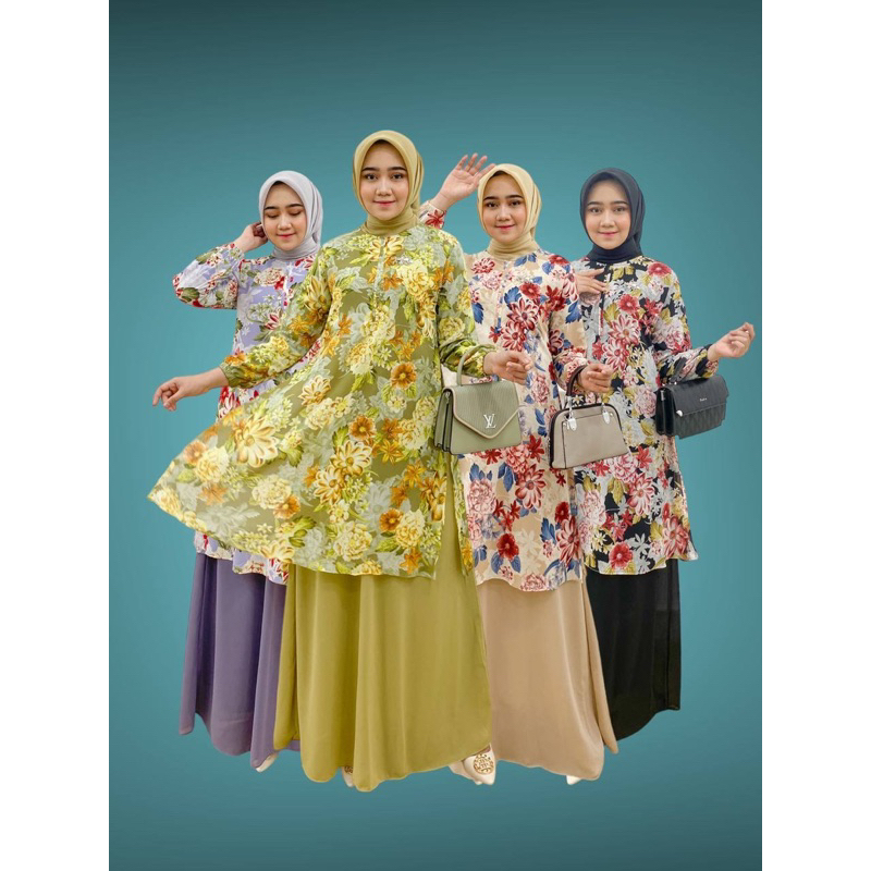 PB Prilly Busana - FLOWY Vol. 2 GAMIS MALAYSIA MOTIF - GAMIS MELAYU KOMBINASI - MAXYDRESS MALAY