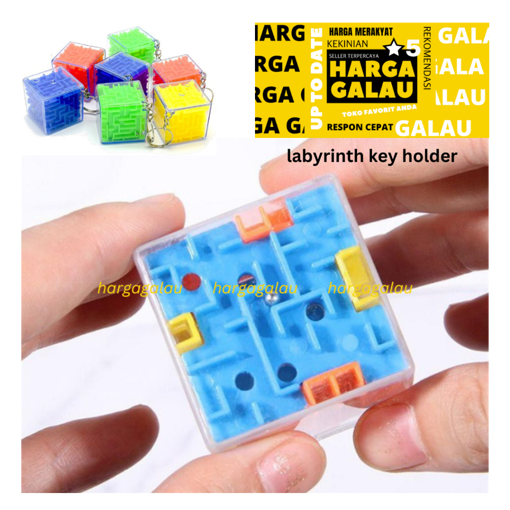 labyrinth key holder 3cm 1pcs / Gantungan Kunci Labirin Mini / Mainan Teman Waktu Gabut Keychain Maze Cube Toys