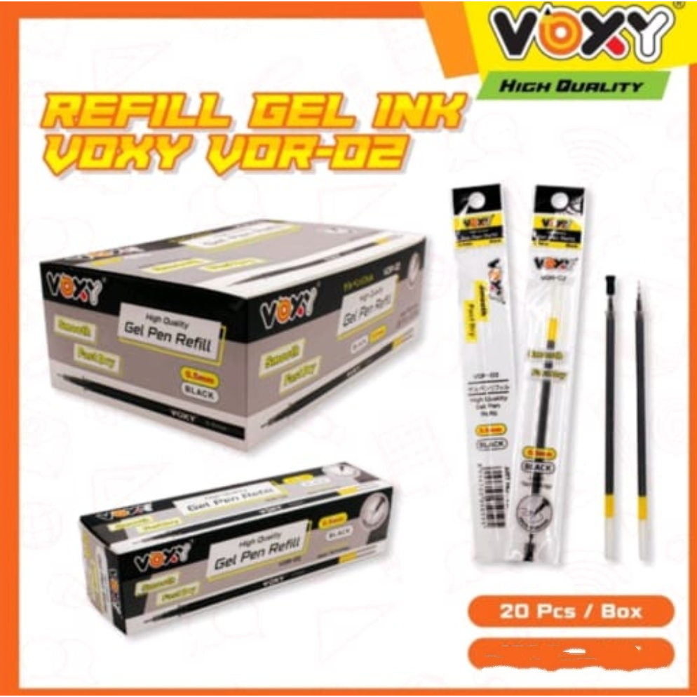 

Refill Pen Gel Tinta Pulpen Isi Ulang Hitam VOXY STARK YOEKER (1box :20pcs)