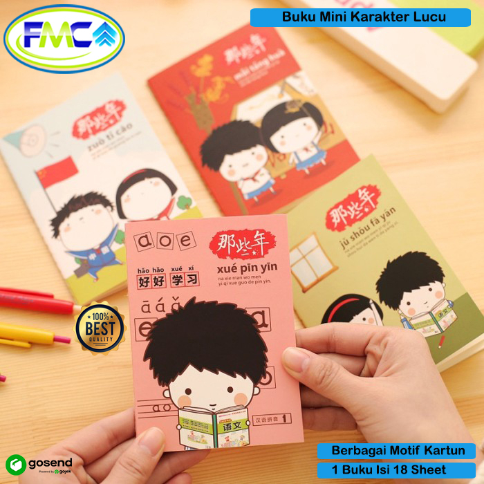 Buku Tulis Mini Lucu Motif Kartun Notebook Mini Buku Catatan Kecil Sticky Notes Pad Karakter