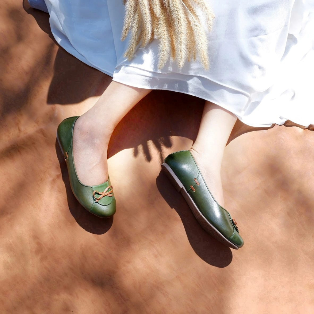 Sepatu Flat Wanita Kulit Asli Premium | BUCINI GV 104 C Leather Flat Shoes
