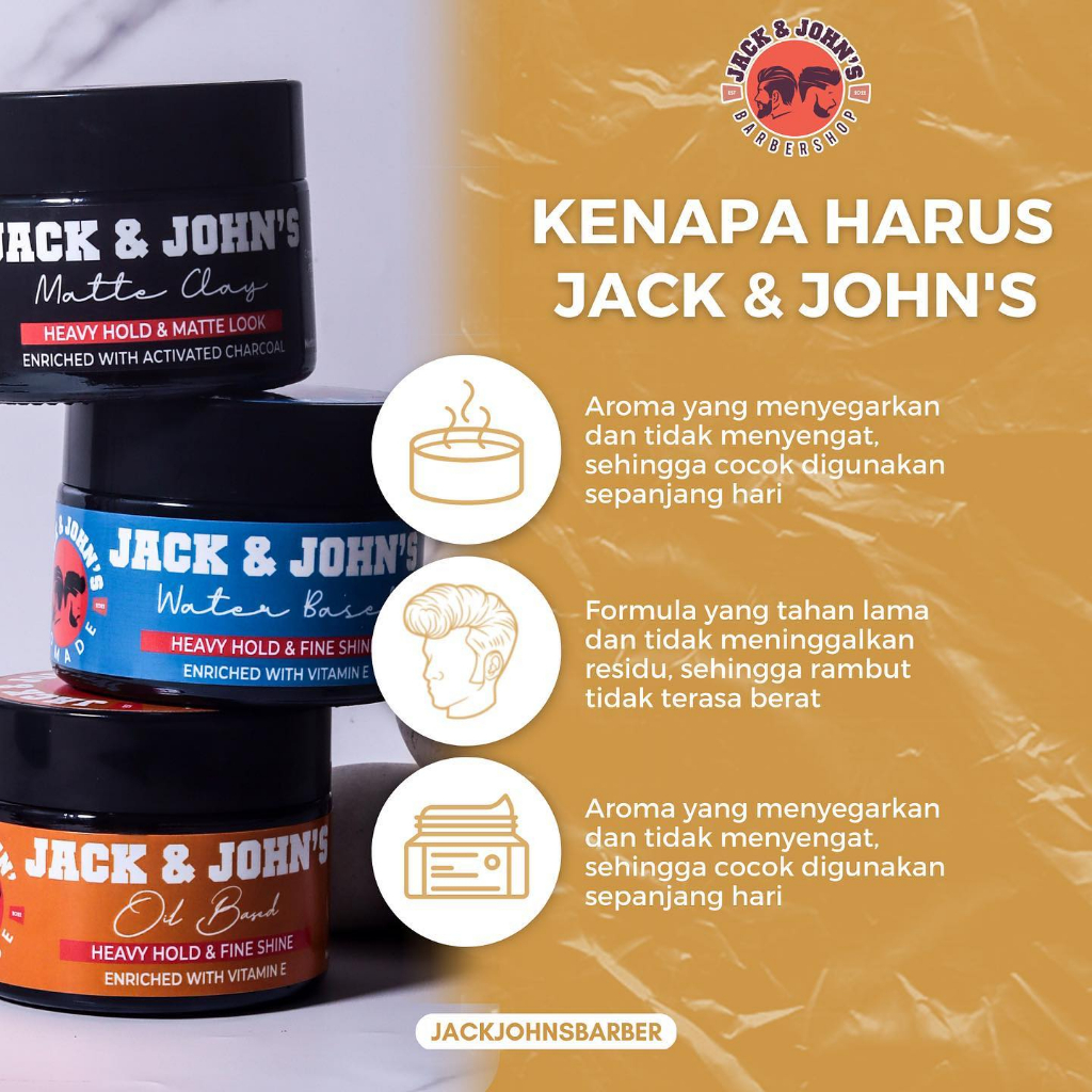 CLEARANCE SALE - Jack &amp; John's Hair Powder Pomade Hair Styling Pria