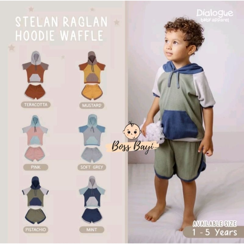 Dialogue Baby Hoodie Set Short Raglan - DFB0236 DFB0237 (Setelan Pendek Hoodie Anak)