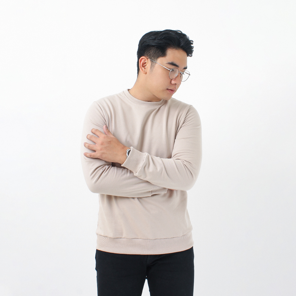 Volda Basic Crewneck Sweater Baby Terry (Light Brown)