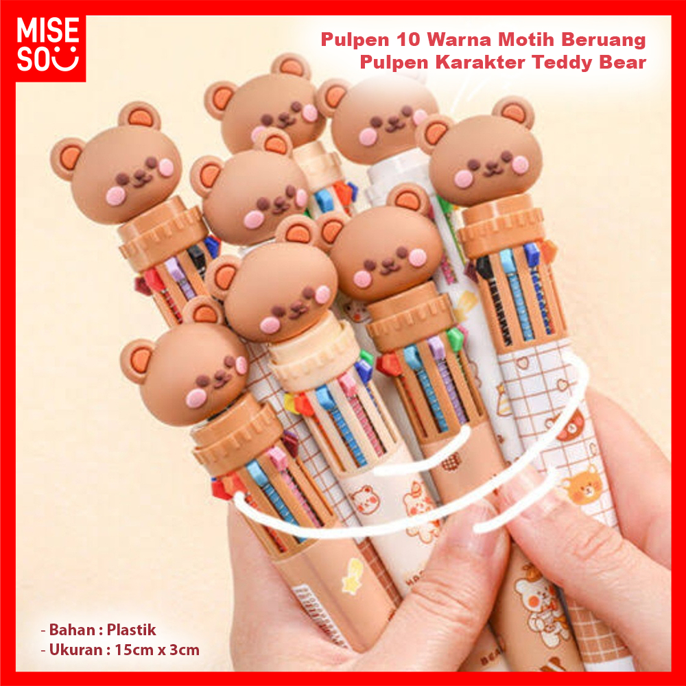

Pulpen 10 Warna Pena Motif Beruang Pulpen Karakter Teddy Bear ℳ 996