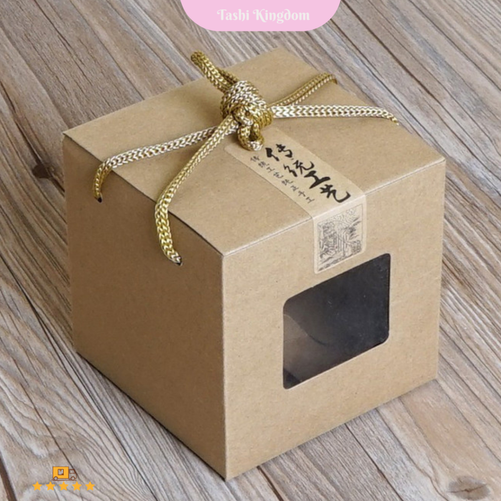 

Box kado jendela box mika paper box kado 10 cm kotak box hadiah kotak polos toples kraft kotak craft polos