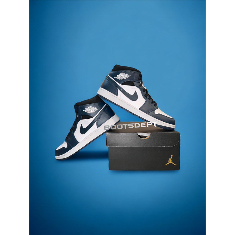 Air Jordan 1 Mid Dark Teal Armory Navy (100% Authentic)