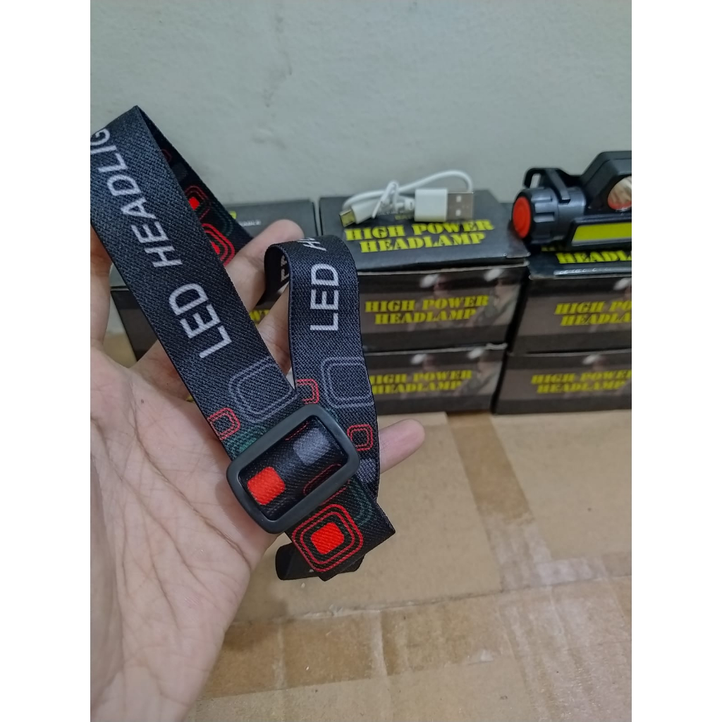 Senter Kepala LED COB Recharger 2in1 Headlamp COB RECHARGER LED