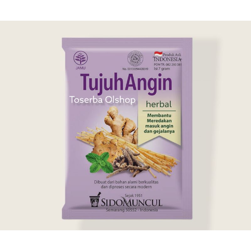 

Jamu tujuh angin sidomuncul (1 pak @10 sachet)