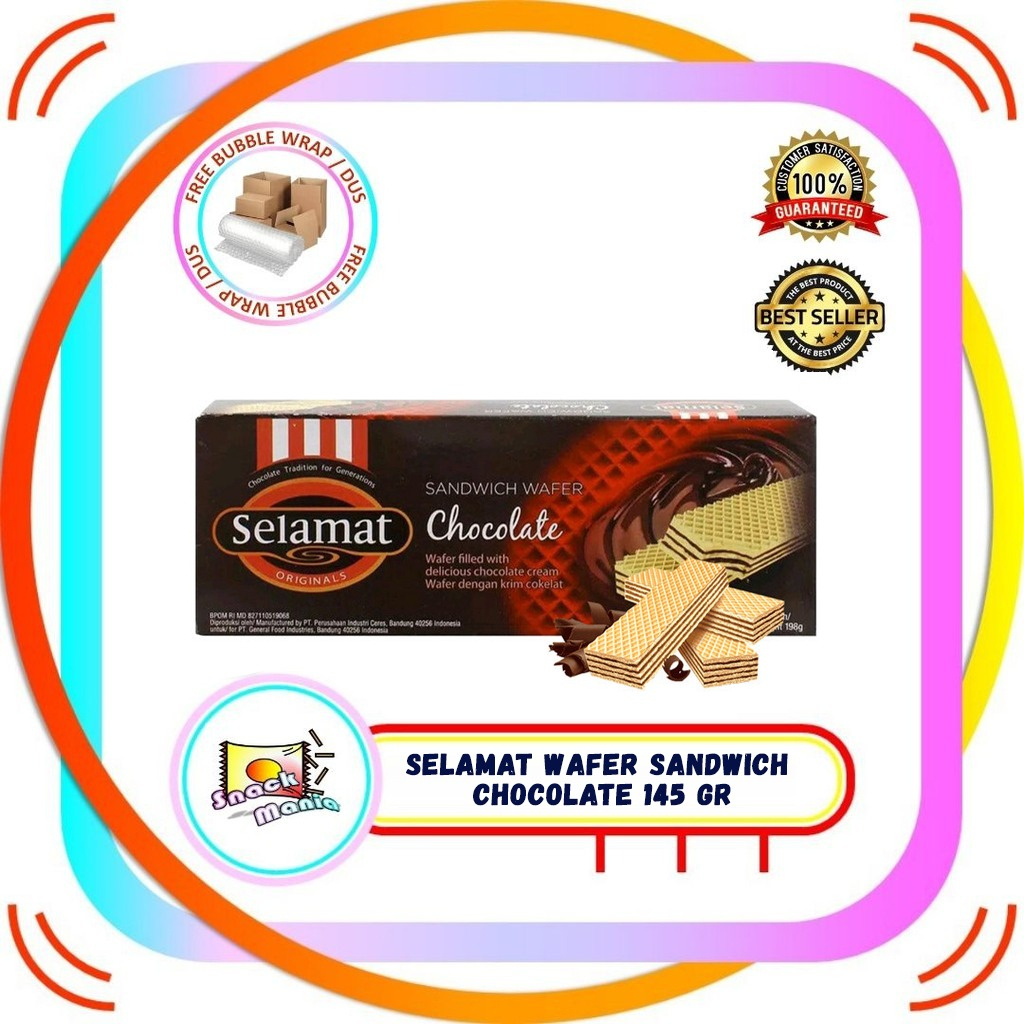 

Selamat Wafer Sandwich Chocolate 145 gr Coklat Cokelat