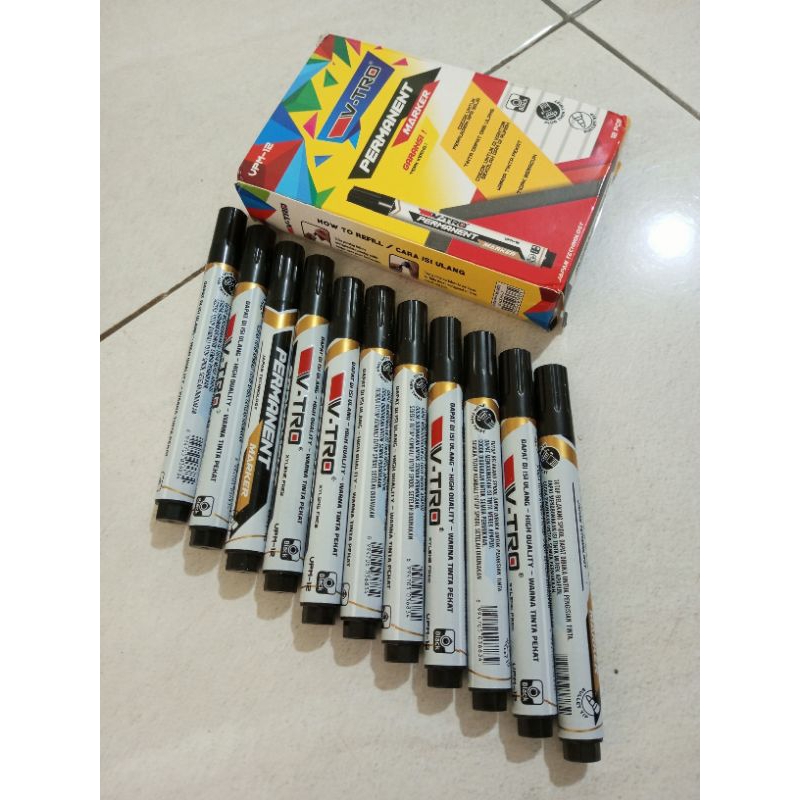 spidol permanen marker hitam alat kantor packing paking kerja