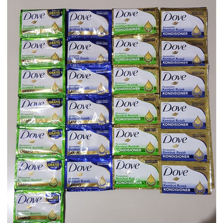 ARJUNA SHAMPO DOVE 1 RENCENG ISI 12 SACHET 9ML Unilever