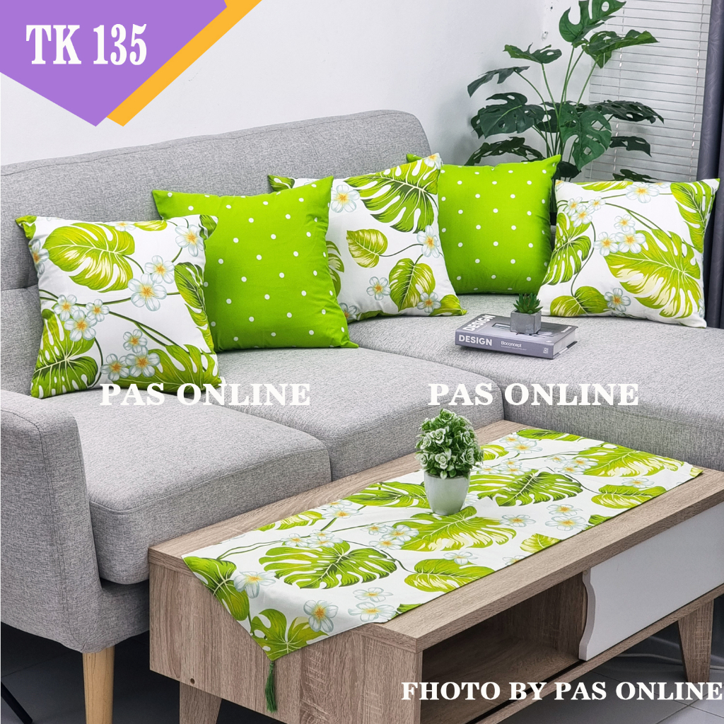 PAKET TAPLAK + SARUNG BANTAL SOFA 45X45 ( 1 TAPLAK + 5 SARUNG )