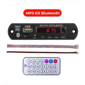 Kit MP3 Bluetooth Visero Remote Control Module Display USB Blutut Modul Radio FM Stereo Siap Rakit 12V