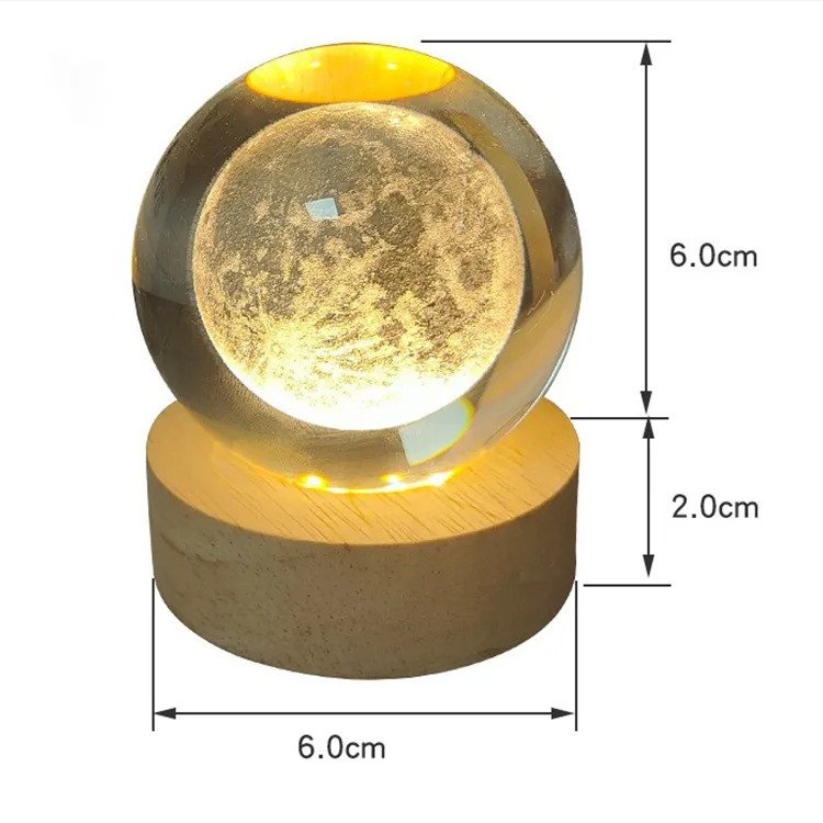 Lampu Tidur Hias LED Bola Kristal Hiasan Kamar Tidur Aesthetic