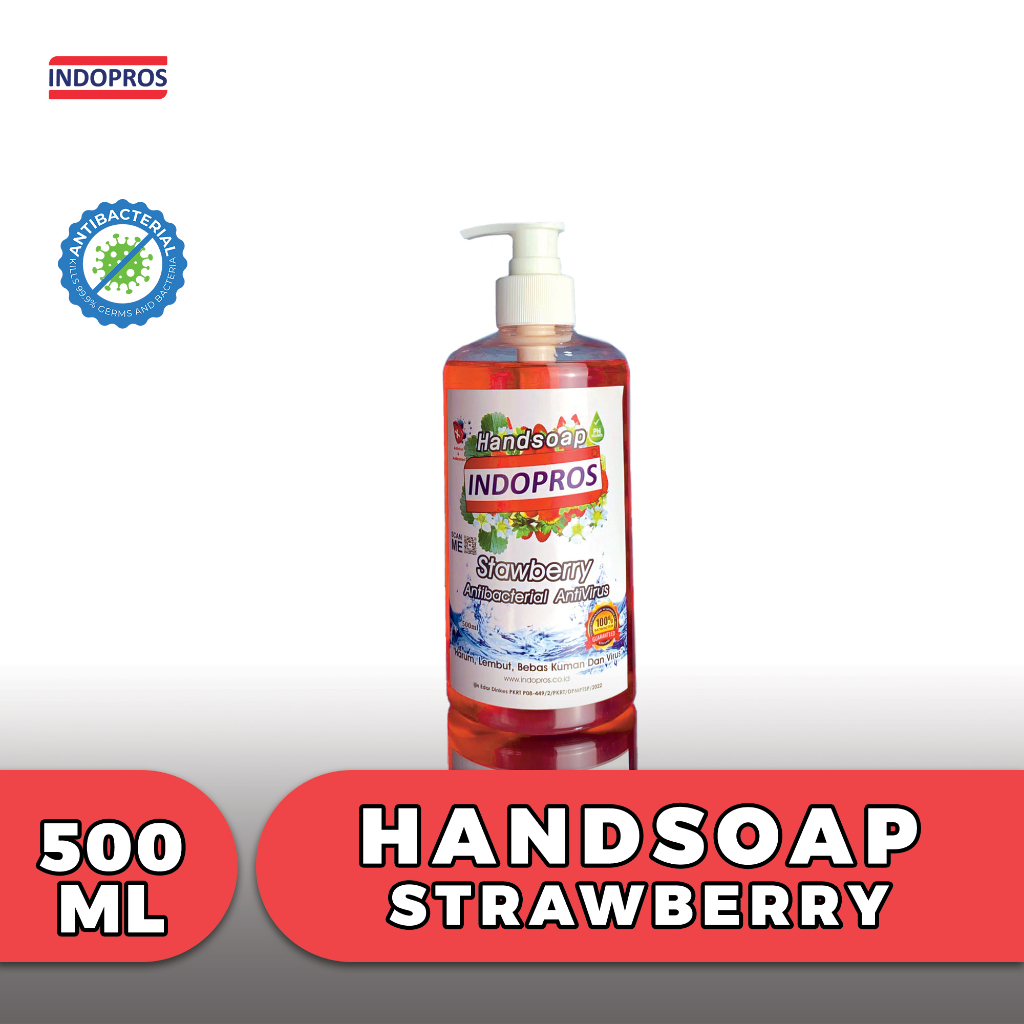 [INDOPROS] I-HANDSOAP - Sabun Cuci Tangan Anti Virus &amp; Anti Bakteri INDOPROS - 500ML - STRAWBERRY