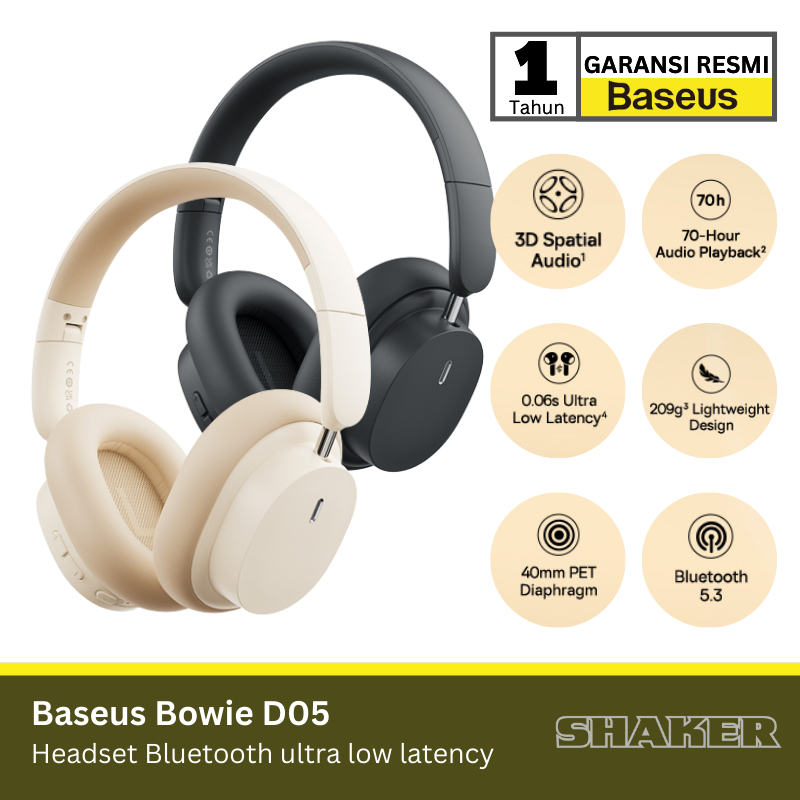 Baseus Headset Bowie D05 Wireless Bluetooth Headphone Ultra Low Latency Noise Canceling - NGTD0202