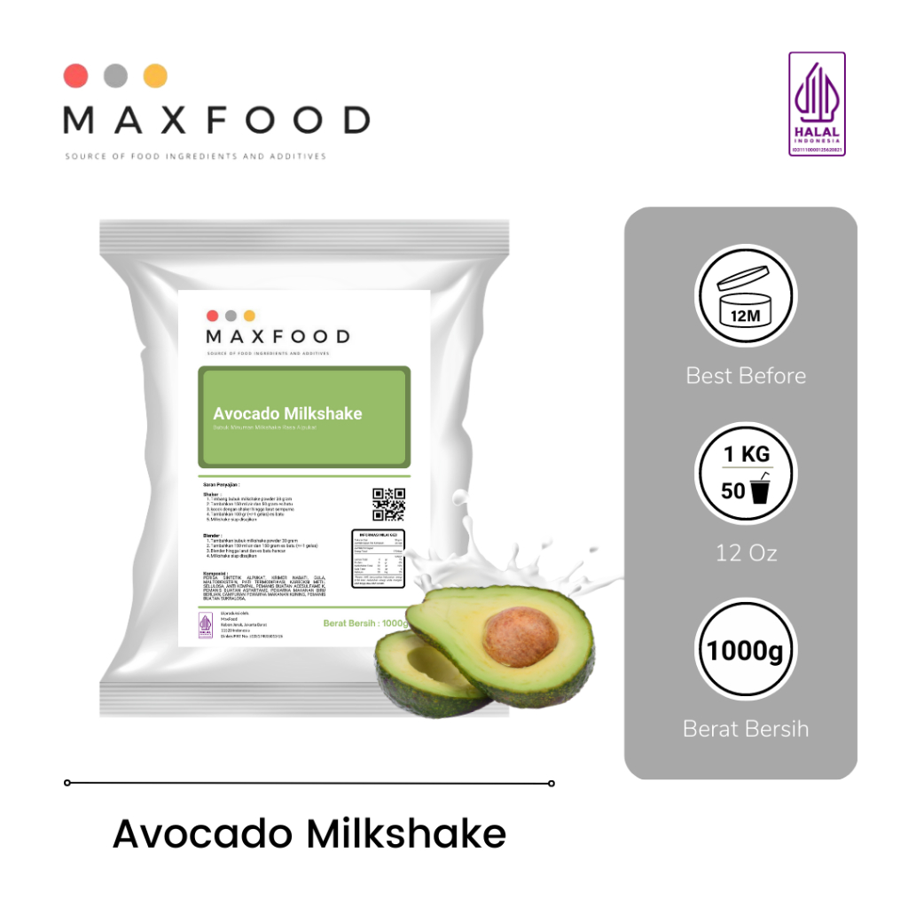 

Avocado Milkshake/ Bubuk Minuman Milkshake Rasa Alpukat / Avocado Milkshake Powder 1kg