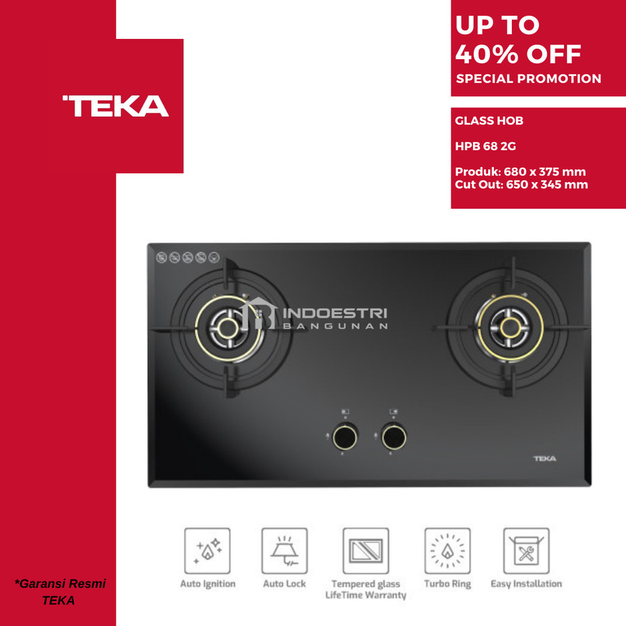 Kompor Tanam 2 Tungku Teka HPB 68 2G / Kompor Tanam Teka 2 Tungku