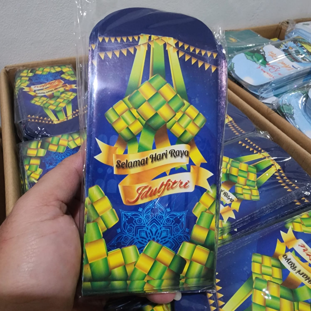 100pcs Amplop Lebaran Ampau Uang Lebaran Idul Fitri Ukuran Besar L