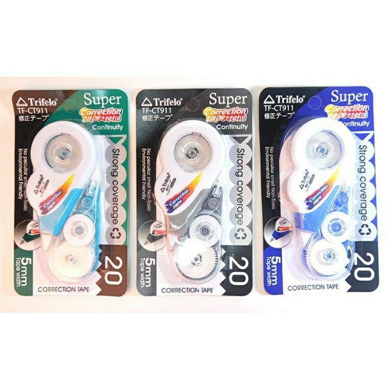 

Correction Tape Trifelo + Refill TF-CT911 | Tipe X Kertas | Tip X Trondol | Tipe-X | Tip-X