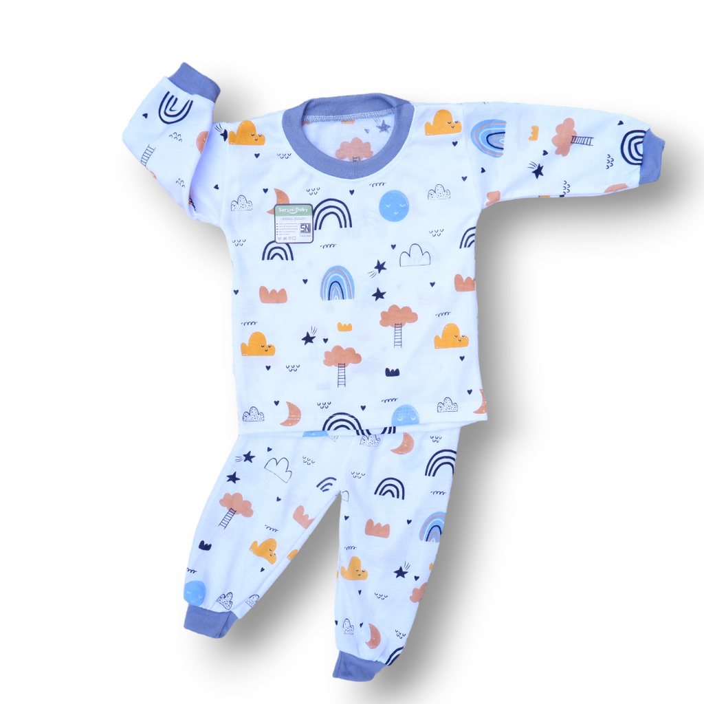 Isi 3 Set Setelan Baju Bayi Seruni Baby SNI Mix Motif 0-12 Bulan