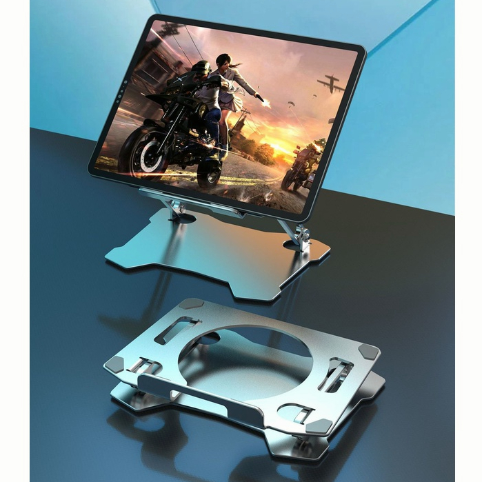 Cooling Fan Stand  Aluminum folding tablet laptop 4-15.6 Inch + Mobile Fan Phone Pendingin Super Cooler Fan