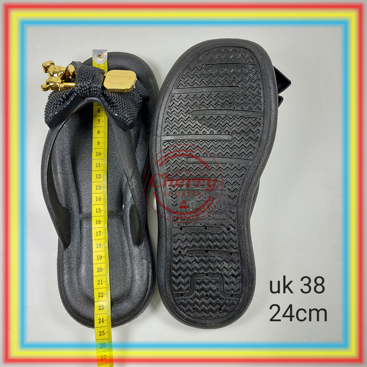 0309-3 Sandal Jepit Wanita Karet Fuji Verotino Sendal Cewek Motif Pita Gemoy Lucu Empuk Glanzton