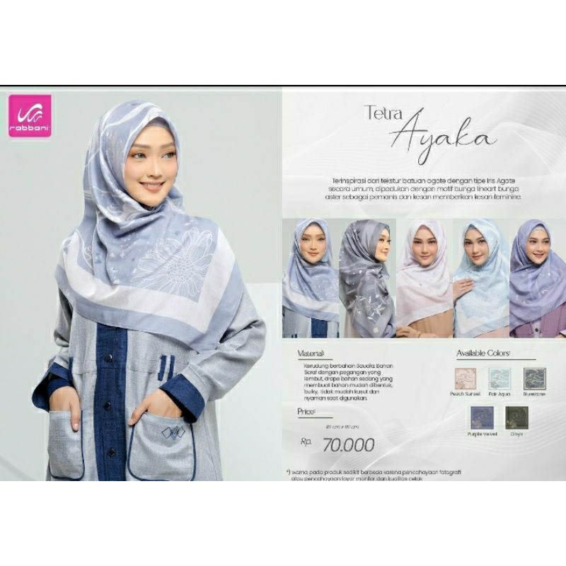 Kerudung Segiempat Rabbani Tetra Ayaka