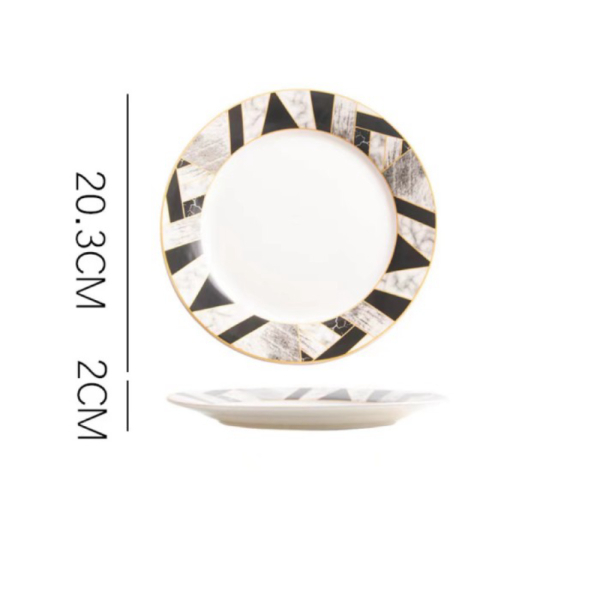 

Plate 8“white Diskon Luxury - XMT Gold for Wedding 6114 YHOME Marble Party Decoration Jual