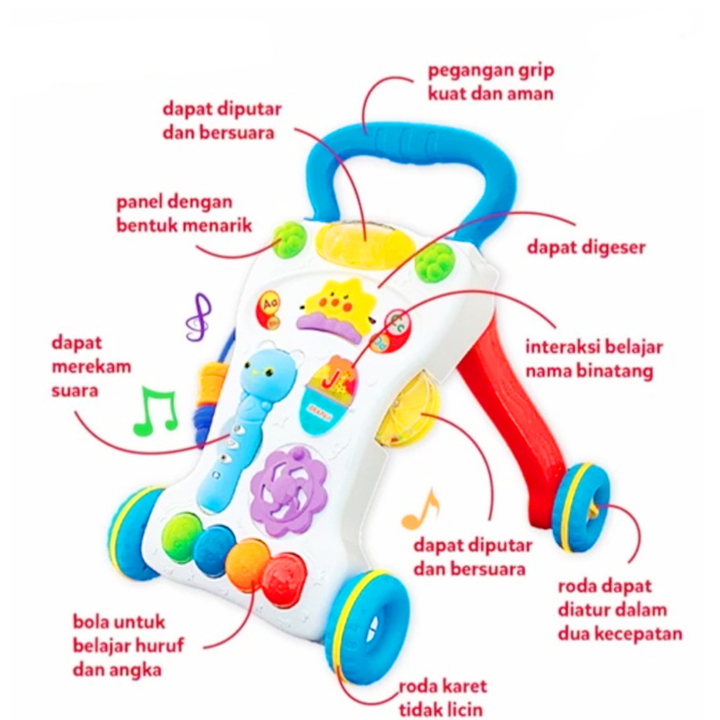 Mainan Bayi Belajar Berjalan Baby Push Walker Cotton / Alat Bantu Belajar Berjalan Bayi / Baby Walker