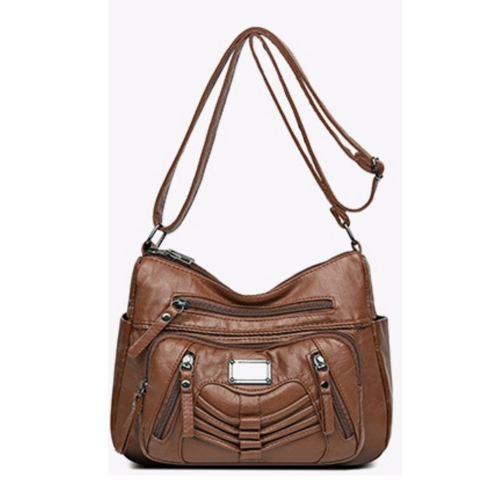 TAS SELEMPANG WANITA KOREA IMPORT BRANDED KULIT SLING BAG PREMIUM CEWEK CROWLEY COKLAT TA803B7 SHOULDER BAHU BATAM KEKINIAN REMAJA MURAH FASHION TERBARU