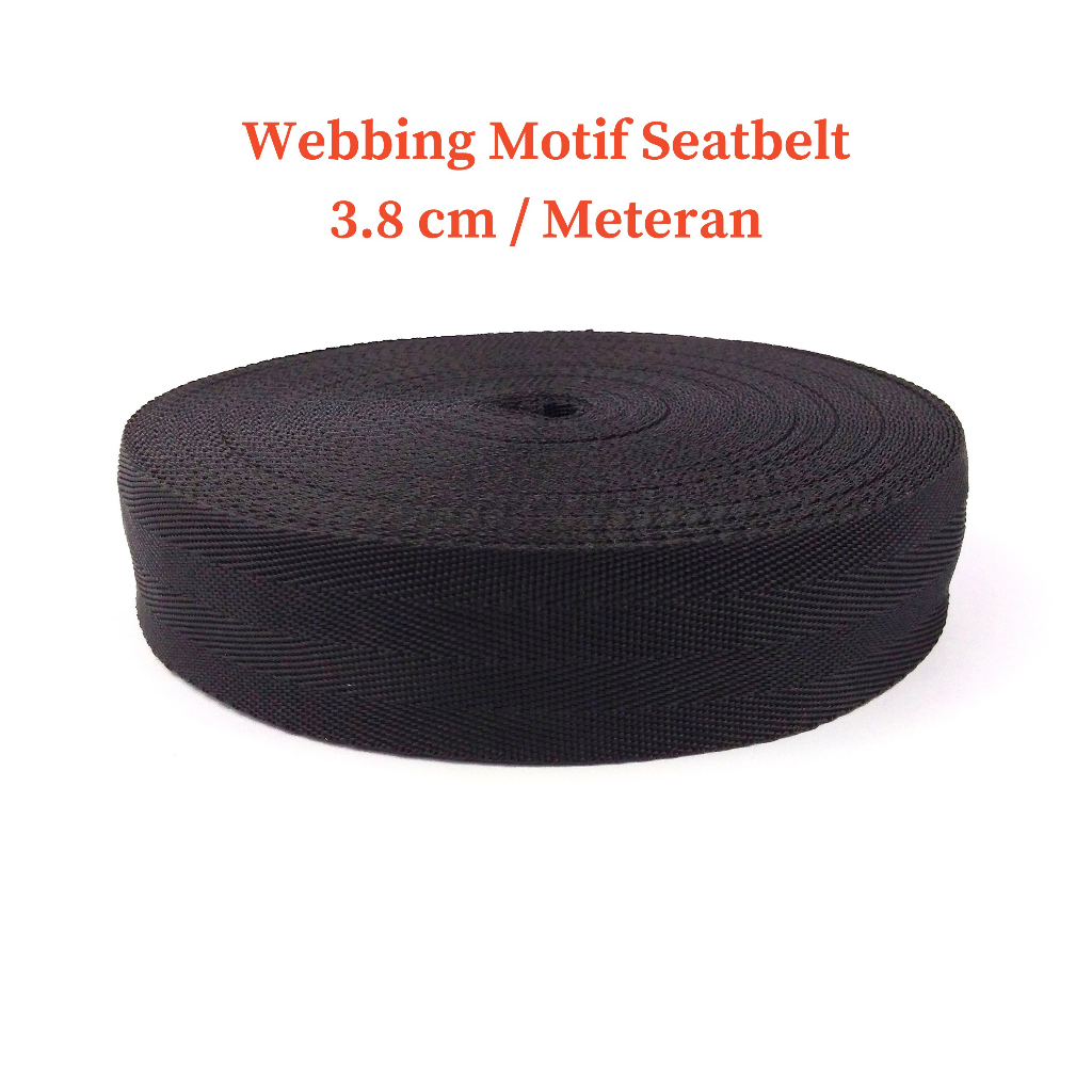 Tali Webbing / Bisban Tas Motif Seatbelt 3.8 cm Meteran