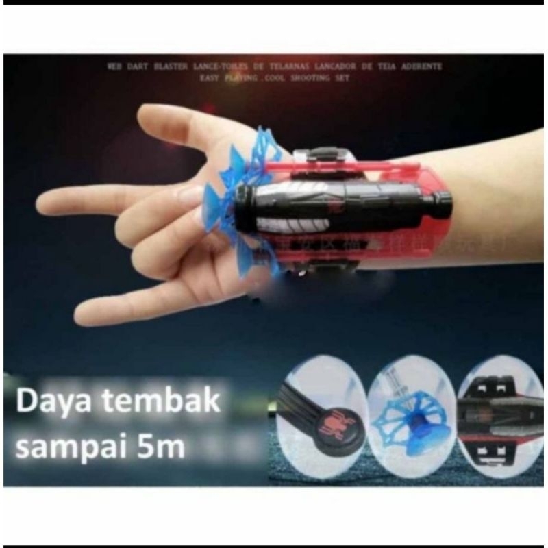 Mainan Spiderman Web Dart Blaster Shooter /Mainan Sarung Tangan Tembak Spiderman /Mainan Edukasi Ketangkasan Keluarga