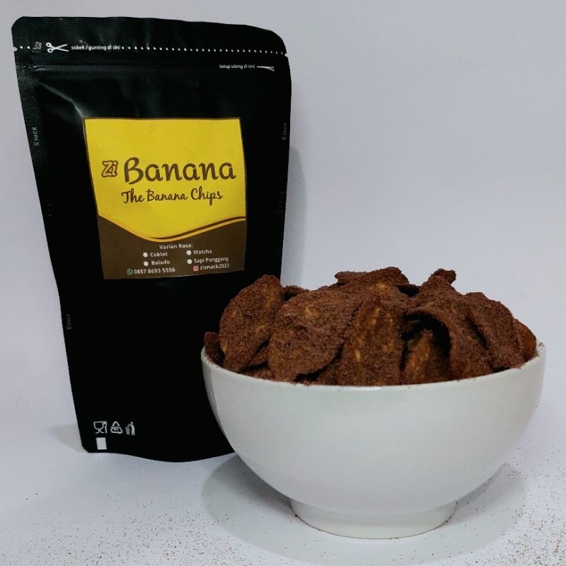 

Zi Banana - Choco Banana Chips - Keripik Pisang Rasa Coklat Berat 100g