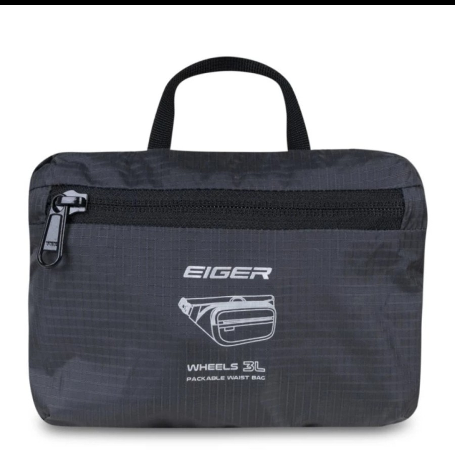 EIGER1989 ORIGINAL WHEELS 3L WAIST BAG GARANSI TAS PINGGANG WAISTBAG - Hitam