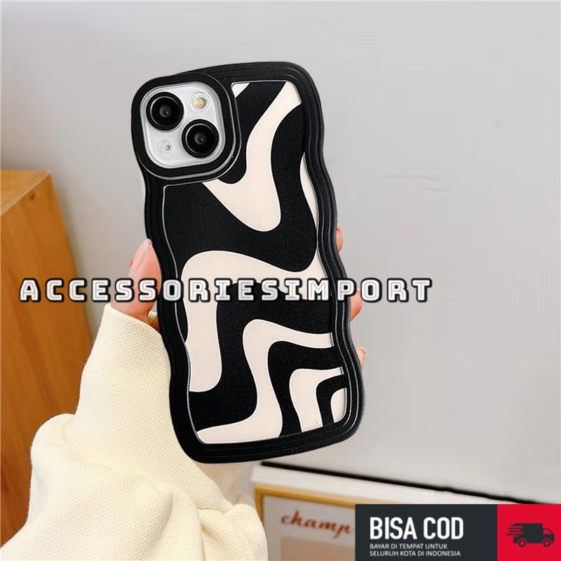 CASING WAVE XIAOMI/ REDMI NOTE 11/ NOTE 11PRO/ NOTE 10S/ NOTE 10 4G 5G/ NOTE 10PRO/ NOTE 9/ NOTE 8/ NOTE 7/ POCO M4PRO/ M5/ M5S/ C40/ SOFT CASE GELOMBANG/ WAVY + PROTECTOR CAMERA MOTIF ZEBRA/ DORAEMON / FLOWER/ LOVE BLACK