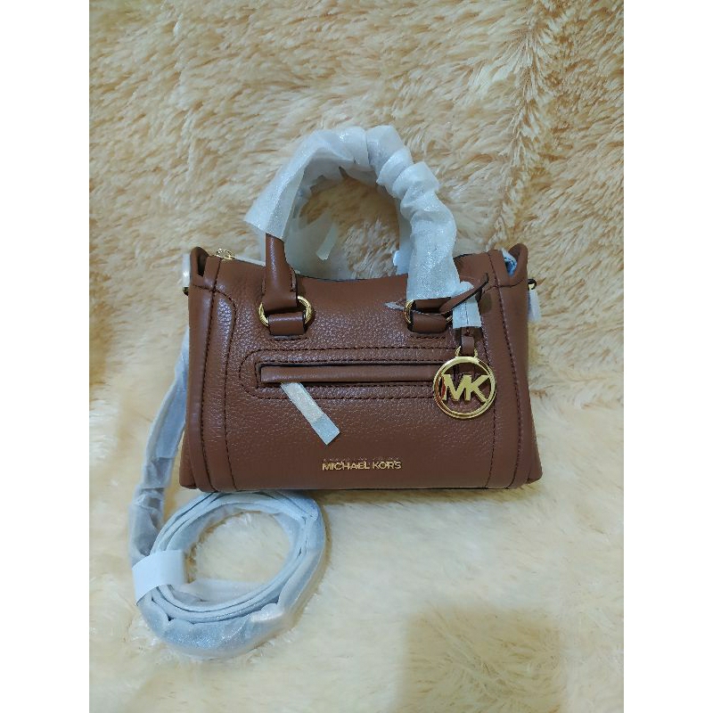 Michael Kors Carine Extra Small Luggage Leather | MK Carine XS Luggage Satchel Crossbody Luggage Lea