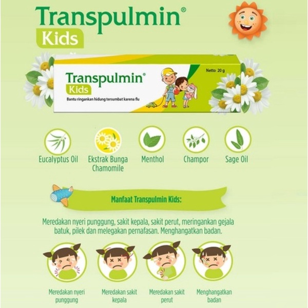 TRANSPULMIN BABY / Transpulmin KIDS Balsam Bayi Anak 20 Gr / 10 Gr (meringankan hidung tersumbat karena flu)